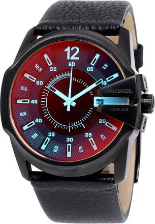 Diesel Timeframe Iridescent Dial Leather Mens Watch DZ1657