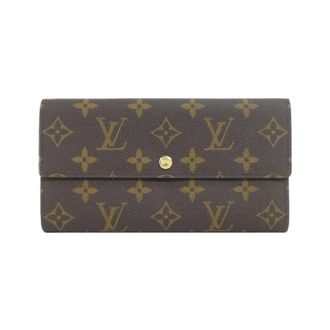 Louis Vuitton Brown Coated Canvas Long Wallet (Tri-Fold) (Pre-Owned)
