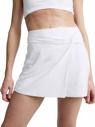 Beyond Yoga Midweight Spacedye Overlap Skirt In Cloud White