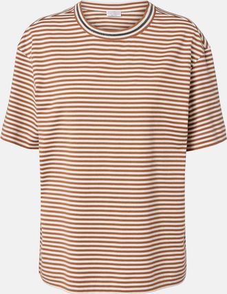 Brunello Cucinelli Striped oversized cotton jersey T-shirt