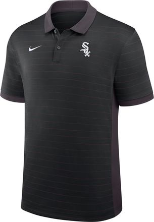 Nike Chicago White Sox Authentic Collection Striped Victory Nike Mens Dri-FIT MLB Polo in Black | 03BG0GJ6RX-P81