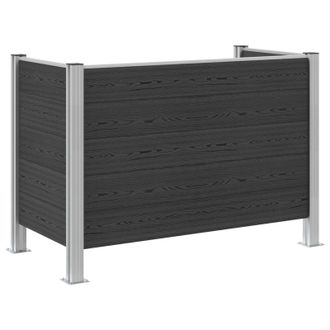 vidaXL Valla De Cubo De Basura Gris 161 X 85 X 115 Cm Aluminio Y Wpc Vidaxl