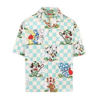 Kenzo Short Sleeve Shirts, male, Multicolor, Size: M Cartoon Hawaiian Short Sleeve Shirt