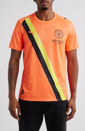 Puma x KidSuper MCFC Replica Soccer Jersey in Neon Sun-Puma Black at Nordstrom, Size Small