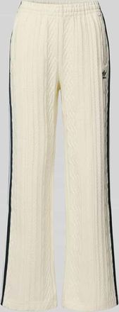 adidas Originals Loose Fit Strickhose aus Viskose-Mix in Ecru Melange, Größe XL