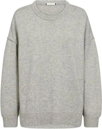 Co'Couture Maja CC O-Neck Knit - Dames - Ronde hals truien - Grijs - XS - Wol - Truien & Vesten