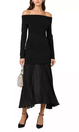 Astr Lidia Midi Dress In Black