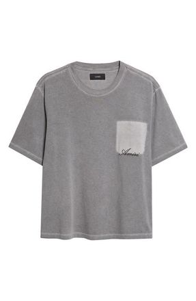 Amiri Faded Pocket Crop T-Shirt in Black at Nordstrom, Size Xxx-Large