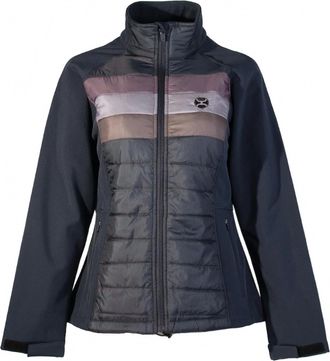 Hooey Womens Softshell Jacket With Stripes In Navy