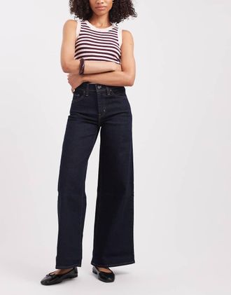 Levi's 728 - Jeans a fondo ampio a vita alta lavaggio scuro-blu navy