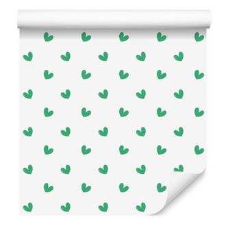 OEM Carta Da Parati A Forma Di Cuore Nei Colori Bianco, Menta, Verde Mare E Verde, 50x1000 Cm