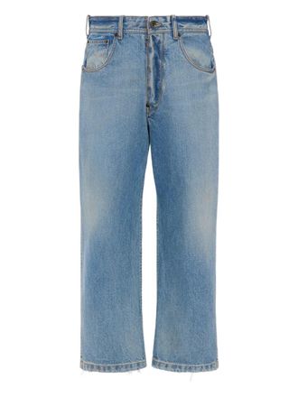 Maison Margiela raw-cut straight-leg jeans - Blue