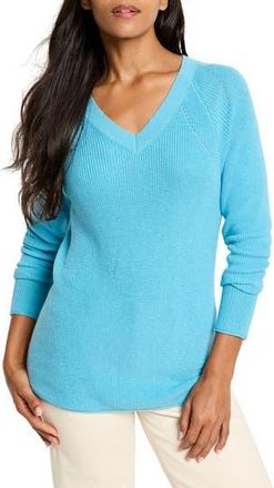 Nic+Zoe V-Neck Sweater in Blue at Nordstrom Rack, Size Medium
