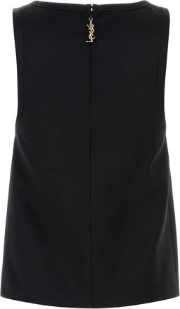 Saint Laurent Womens Tailleur Tank Top Black Viscose Tops