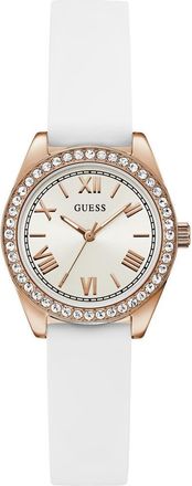 Guess Mini Luna Silicone Strap Watch, 30mm in White at Nordstrom