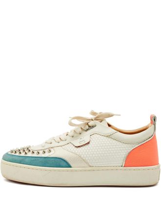 Christian Louboutin Happyrui sneakers met studs - Wit