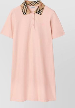 Burberry cotton dress check collar embroidered design