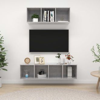 Berkfield Home 2 Piece TV Cabinet Set Concrete Grey Engineered Wood