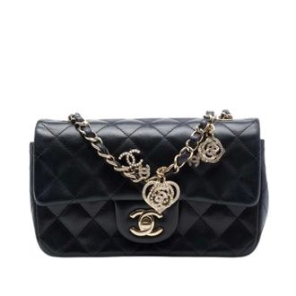 Chanel Pre-owned Quilted Lambskin Crossbody - Dames - Pre-owned - Zwart - Maat: ONE Size Leer