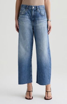 AG - Adriano Goldschmied Hattie Raw Hem High Waist Crop Barrel Leg Jeans in Yellowstone at Nordstrom, Size 23