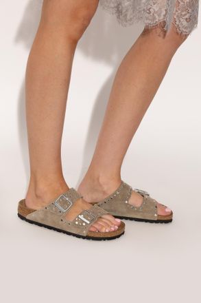 Birkenstock Boston Riviet Border Mules, Womens, Beige