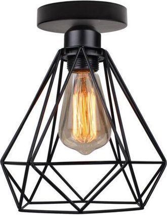 OEM L&aacute;mpara De Techo De Dise&ntilde;o Retro, L&aacute;mpara De Techo Moderna, Estilo Industrial Retro, Metal Negro, 20 Cm De Di&aacute;metro, Para Bombilla E27, 25 Cm De Altur