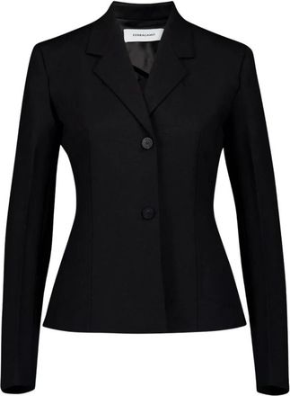 Ferragamo Wollen Blazer met Cut-Out Design - Dames - Blazers - Zwart - XS - Wol - Jassen