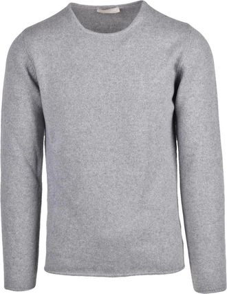 Daniele Fiesoli Pullover met ronde hals - Heren - Ronde hals truien - Grijs - M - Kasjmier - Truien & Vesten