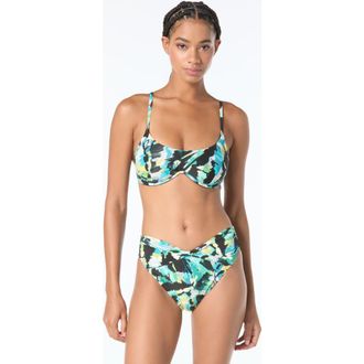 Vince Camuto Scoop Neck Underwire Bikini Top in Blue Multi at Nordstrom, Size X-Small