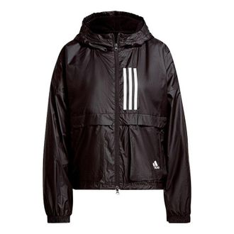 adidas (WMNS) adidas WND.RDY Sports Jacket Black White GT3723