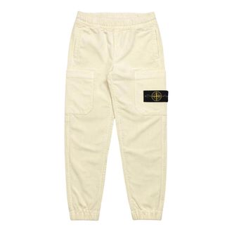 Stone Island Ribbed Velvet Trousers - male - Stone Island - Sweatpants - Beige - 6 Y - Kids