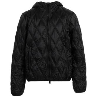 Diesel Mens Quilted Black Hooded Coat Polyamide - Size X-Large