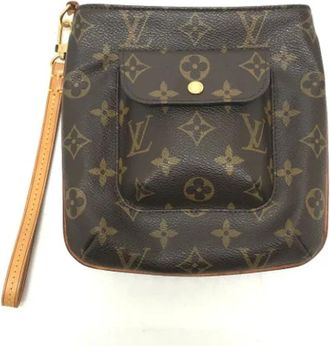 Louis Vuitton Tweedehands Canvas Louis Vuitton tassen - Dames - Vintage Clutch - Bruin - ONE Size - Vintage