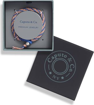 Caputo & Co. Hand Knotted Stripe Macram&eacute; Bracelet in Blue Combo at Nordstrom Rack