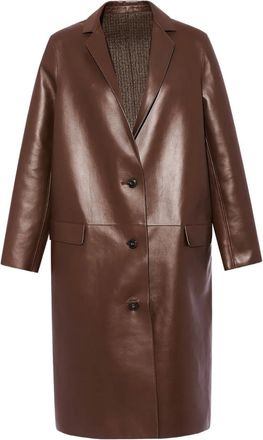 Yves Salomon Leren jas - Bruin