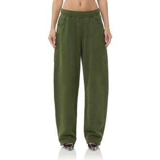 AFRM Ryan Cotton Barrel Sweatpants in Dark Forest at Nordstrom Rack, Size Small