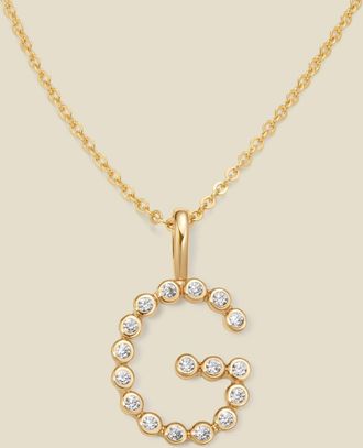 Made by Mary CZ Poppy Initial Necklace