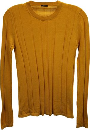 Joseph Ribbed Long Sleeve Top in Yellow Wool