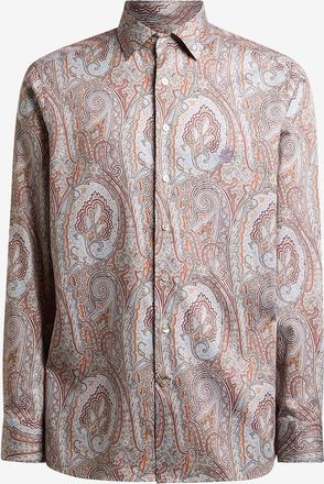 Etro Leinenhemd mit Paisleyprint Roma