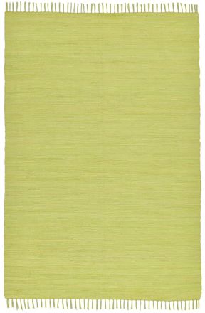 THEKO Alfombra reversible de algod&oacute;n tejida a mano - verde - 160x230 cm