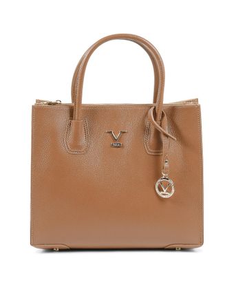 19V69 Brown Leather Tote Womens Bag