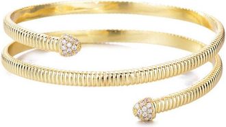 Adornia Adornia 14K Plated Cz Crystal Wrap Cuff Bracelet