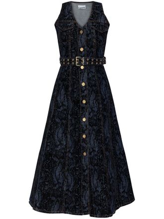 Ganni Ganni dress - women - Organic Cotton/Recycled Polyester - 38 - Blue