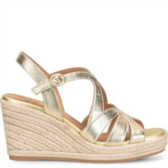 S&ouml;fft Womens Norma Wedge Sandals In Pale Gold