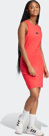 adidas Shirtkleid ADIDAS SPORTSWEAR W FI SL DRESS, Damen, Gr. XS, N-Gr, rot (pure ruby), Obermaterial: 90% Baumwolle, 10% Elasthan, Kleider Shirtkleid