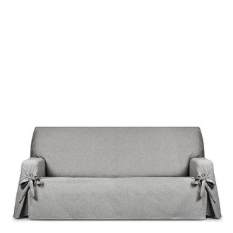 Eysa Funda de sof&aacute; hidr&oacute;fugo 3 plazas con lazos gris 170-230 cm