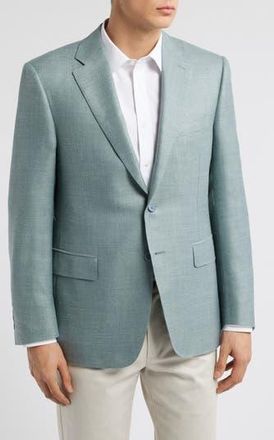 Canali Siena Regular Fit Light Green Wool & Silk Blend Sport Coat at Nordstrom Rack, Size 46 Us / 58 Eu Regular