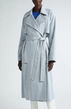 Lafayette 148 New York Oversize Belted Trench Coat in Atlas Melange at Nordstrom Rack, Size X-Large