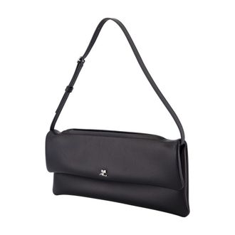 Courr&egrave;ges Womens Leather Cuff Pouch Black Wallet