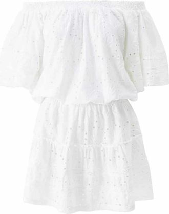 Melissa Odabash Micha Dress - Dames - Zomerkleedjes - Wit - S - Katoen - Kleedjes